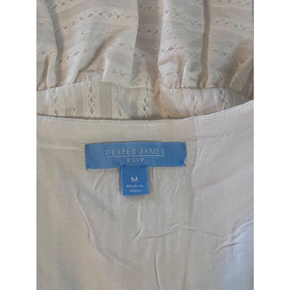 Draper James RSVP White Tie Waist Dress Sleeveless V-Neck Medium Lined - Picture 5 of 14